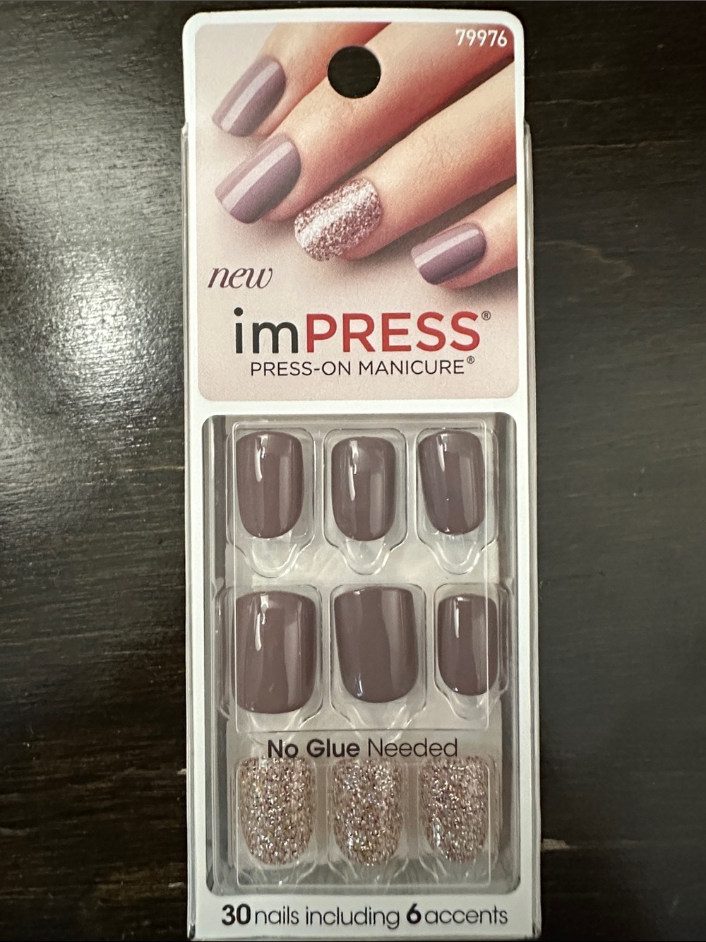imPRESS Press-On Manicure in Mauve and Glitter Accent
